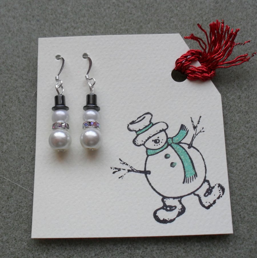 Sale Snowman Christmas Earrings Stocking Filler