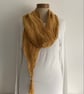 COTTON blend scarf. 'Landscape' .Soft, lightweight , all-seasons .Mustard, Gold. - Image 2