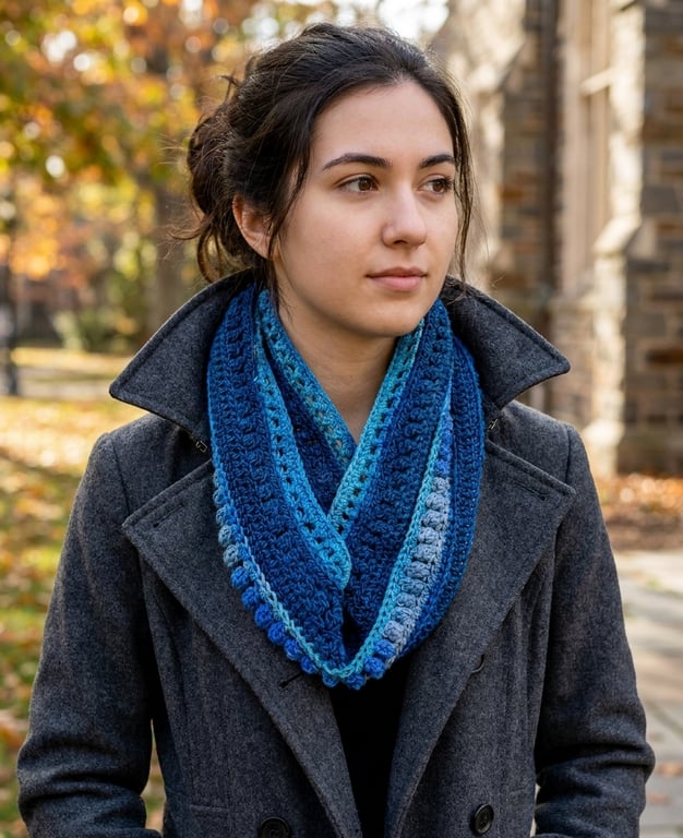 Merino Wool Blue Scarf Unisex Supersoft Neckwarmer Christmas Stocking Filler