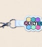Quilter Patchwork Keyring - Embroidered Faux Leather Craft Bag Charm