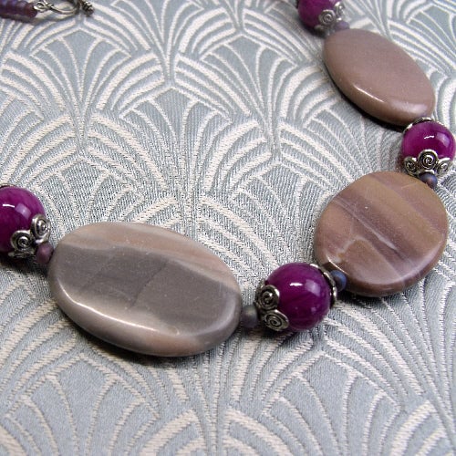 Jasper Necklace Jewellery, Lilac Purple Necklace, Purple Jewellery spsA29