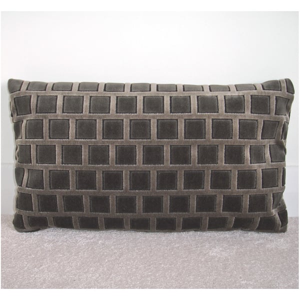 Brown Velvet 20x12 inch Oblong Cushion Cover Luxury Bolster Retro Textured