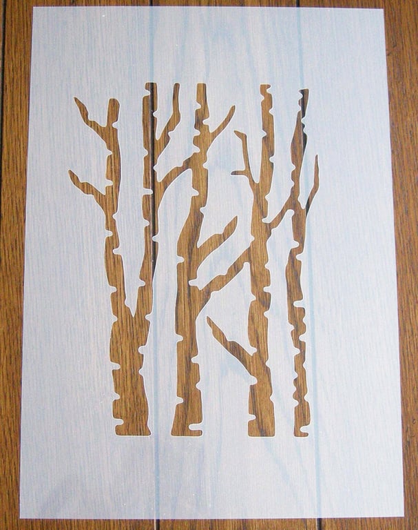 Trees Stencil Mask Reusable PP Sheet for Arts & Crafts