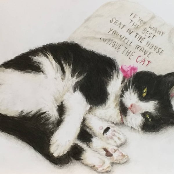 A4 Custom Pet Portrait made with Coloured Pencil