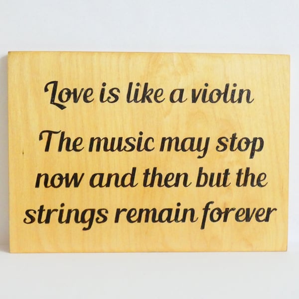 Wooden Love Sign for Music Lovers