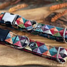 Handmade Harlequin Dog Collar, for stylish dogs