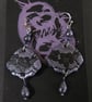 Ethereal Grey Lavender Lace Shell Drop Earrings with Sterling Silver Hooks - Image 4