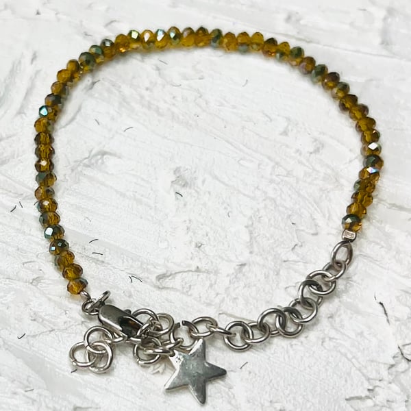  Sterling Silver Amber Bracelet Honey