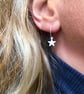 Sterling Silver Star Charm Hoop Earrings - Image 5