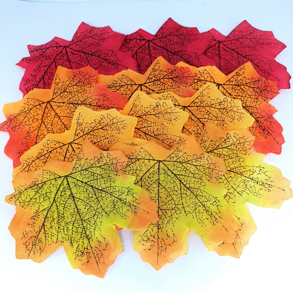 10 Pcs Artificial Silk Maple Autumn Leaf Garland Wrath Craft Making Supplies 