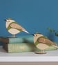 Standing Wooden Goldcrest Decoration - Hand Painted - Image 3
