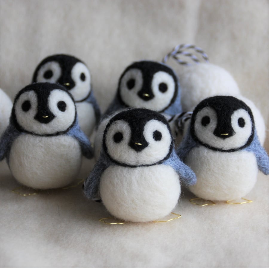 Pingwing Penguin - MADE TO ORDER  needle felted penguin ornament