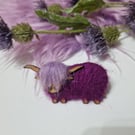 Highland Cow Brooch Hand Crafted Adorable Scottish Jewellery 