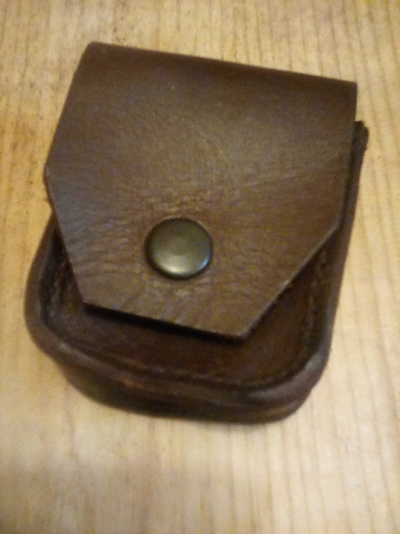 Leather veg tan pouch hand made