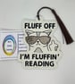 Rude cat embroidered bookmark - White - Image 1