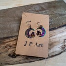 Anodized Titanium Cat Earrings 