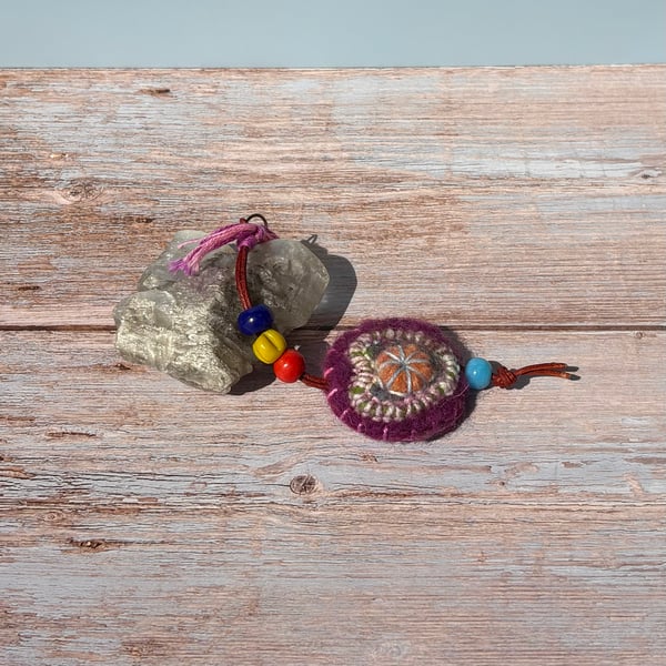 Felted Stress Relief Charm - Purple Heart