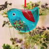 Fused Glass Turquoise Bird