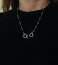 Recycled Sterling Silver Triple Wire Linked Shapes Necklace  - Image 4