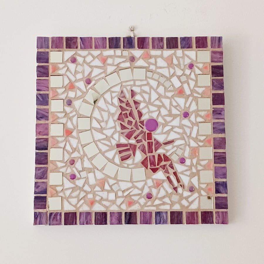 Fairy on Crescent Moon Mosaic Wallart