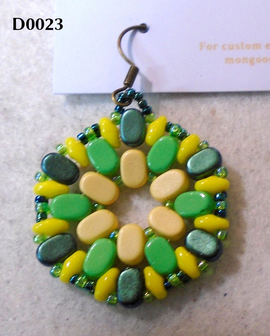 Hexagonal bead earrings (customisable)