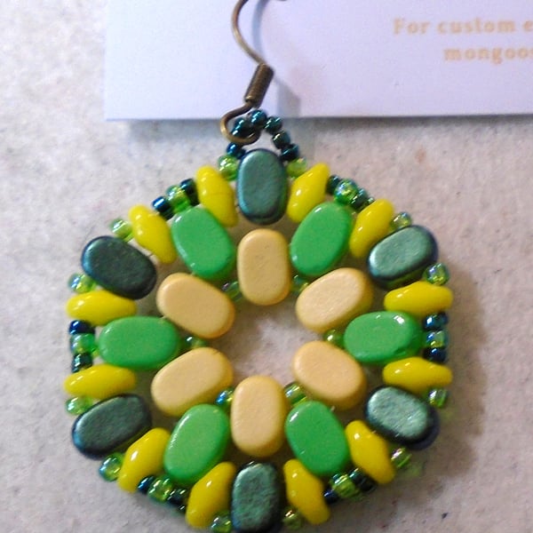 Hexagonal bead earrings (customisable)