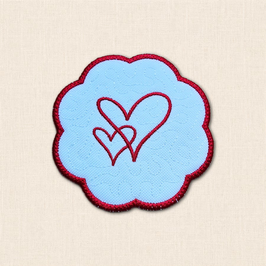 Hearts Candle Coaster - Love Heart Fabric Home Decor