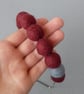 Chunky Burgundy Felt Beaded Necklace - Maroon Statement Colour Block Jewellery  - Image 3