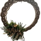 Handmade Braided Rope Christmas Wreath – Natural Jute Rope Door Wreath