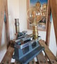 Repurposed Antique Travelling Microscope Lamp: Steampunk Industrial Lighting