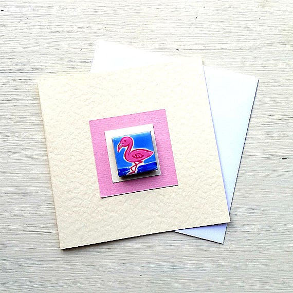 Flamingo Card, Birthday Card, Greeting card, Blank Card, Magnet Card, For Her,