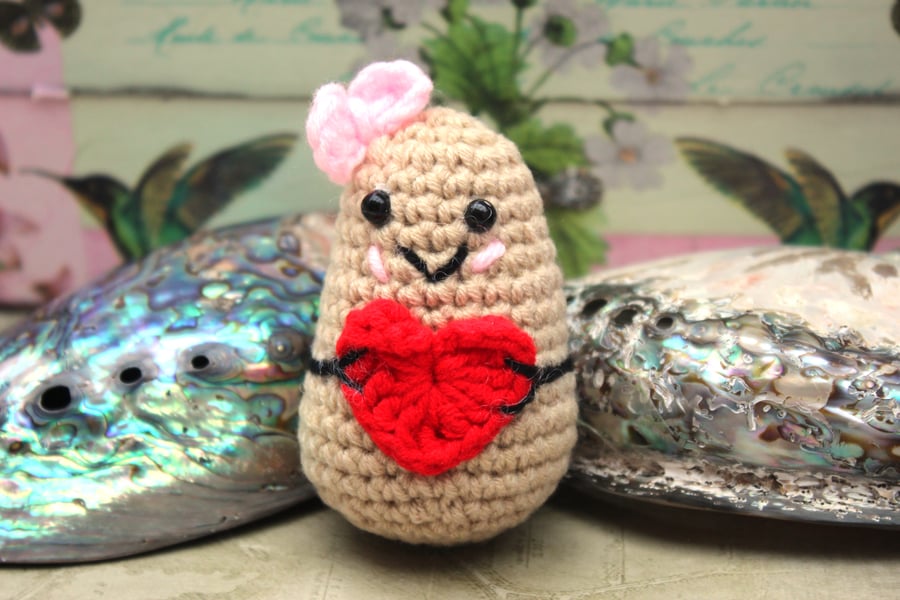 Positivity Potato:  Gift for Optimism - Handmade Crocheted Potato