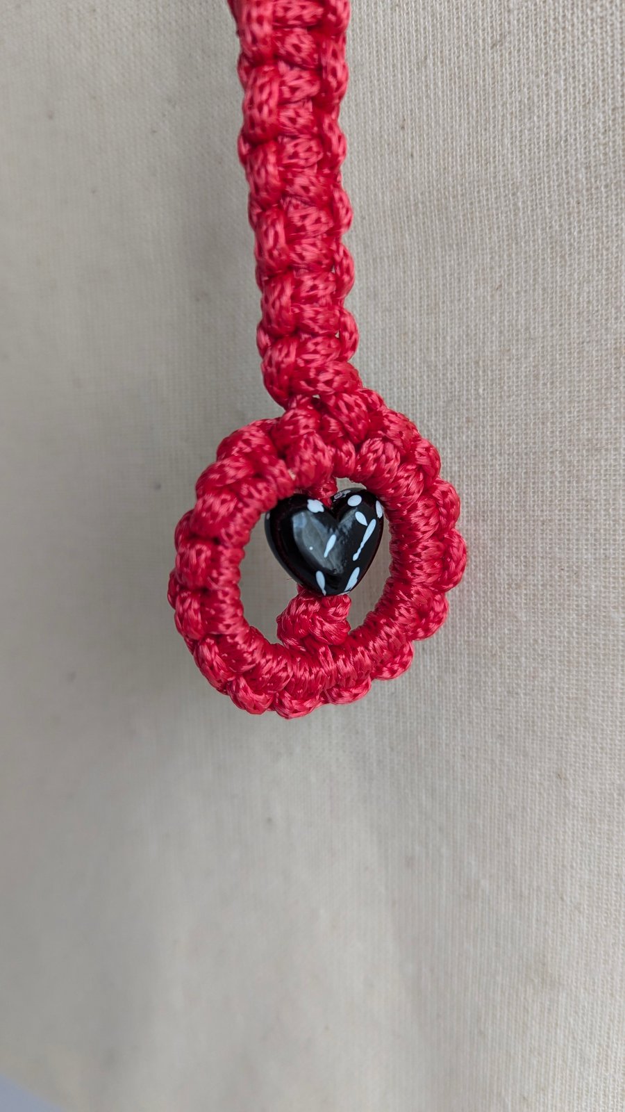 Keychain Macrame Style With Heart