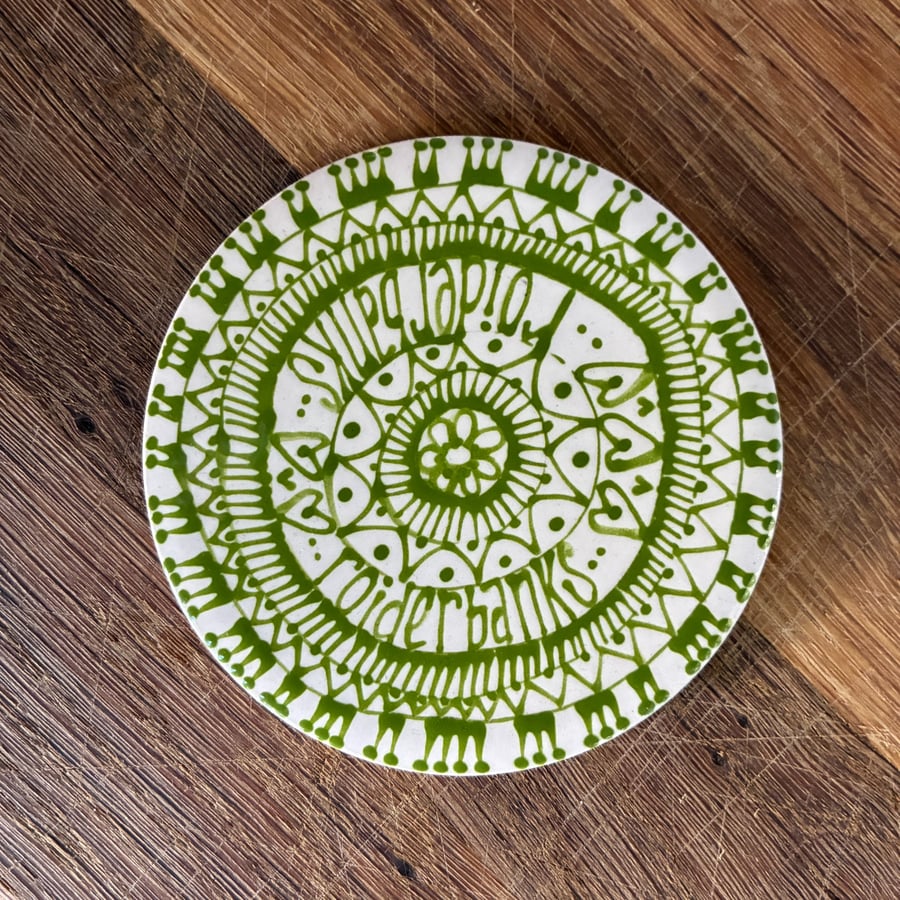 Hand Painted Olde English Insults Coaster