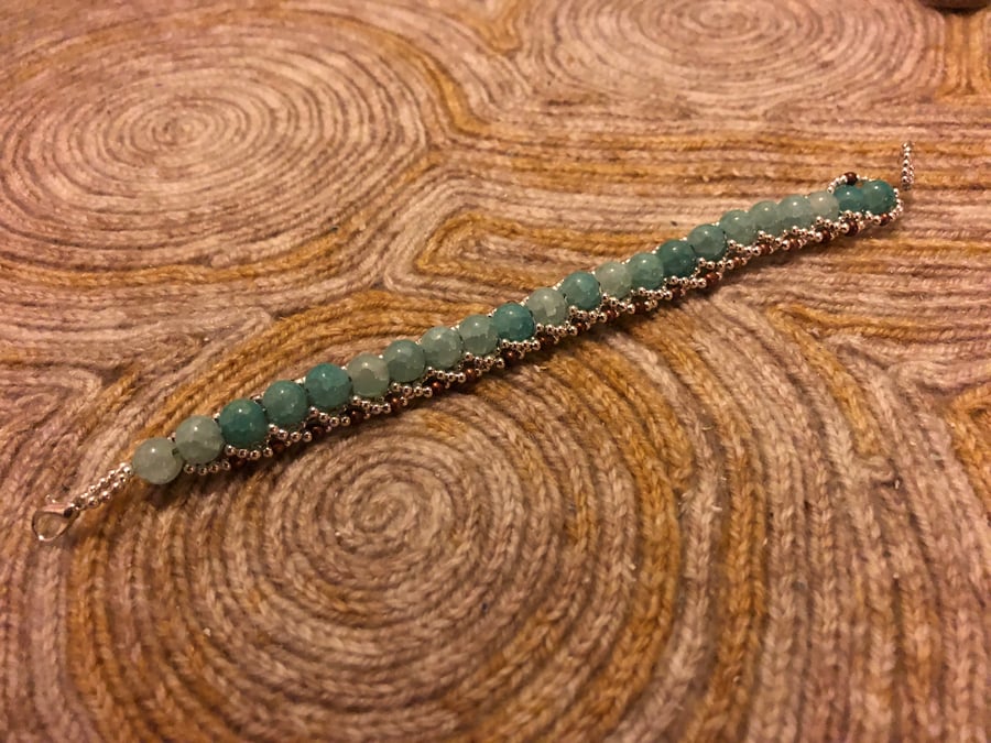 Glass beaded bracelet