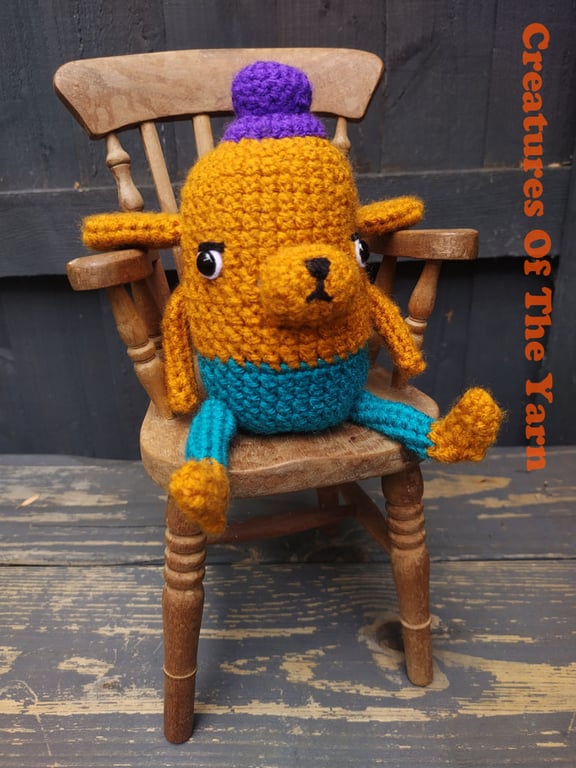 Doggo crocheted companion creature, toy for grown ups