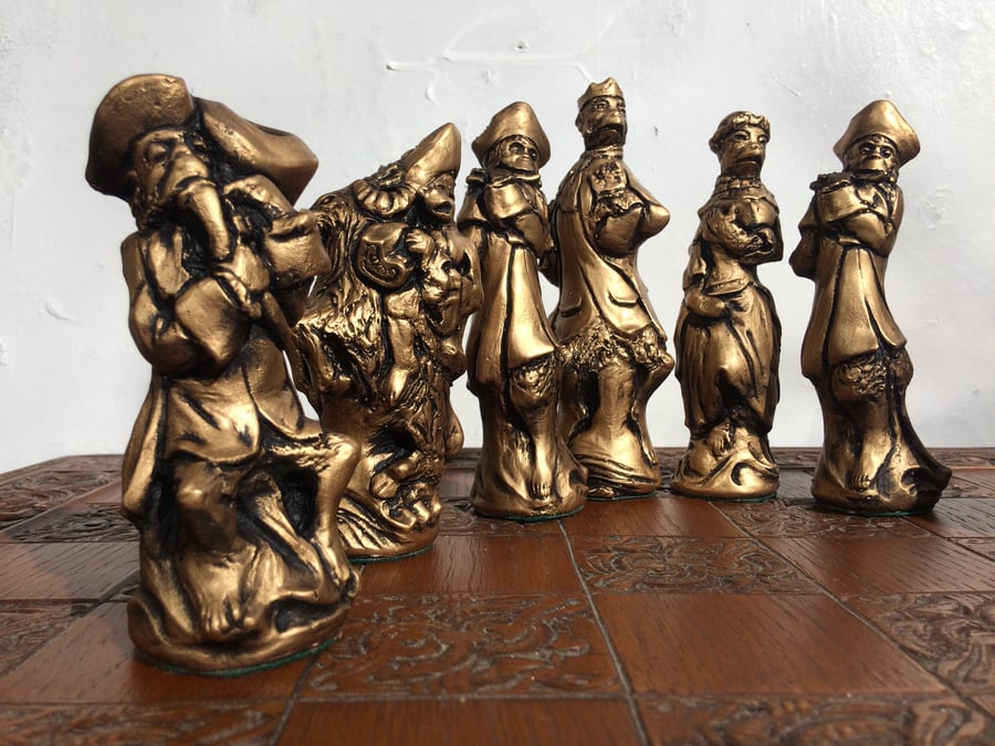 Beautiful Monkey Band Themed Chess Pieces, Large Ornamental Chess pieces.