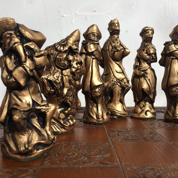 Beautiful Monkey Band Themed Chess Pieces, Large Ornamental Chess pieces.