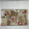 Vintage style rose linen print F2