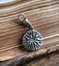 Sterling Silver Double Sided Poppy Head and Nettle Leaf Pendant Charm