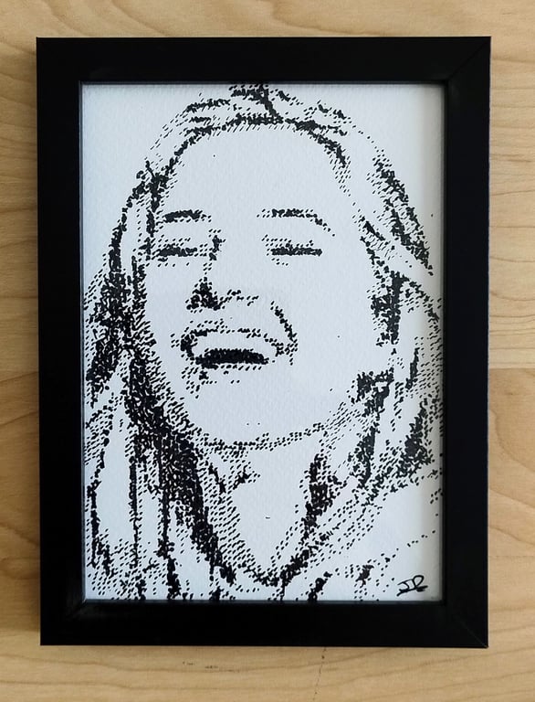 Unfiltered Joy - Original Hand-Drawn Ink on Artist Paper - Framed