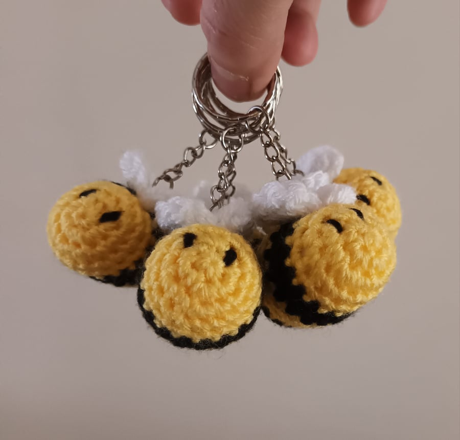 Mini Crocheted Bumble Bee Keyring