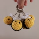 Mini Crocheted Bumble Bee Keyring