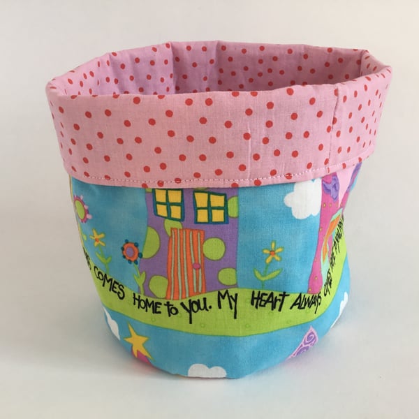 Large fabric storage basket: plant pot, cosmetics, nursery etc