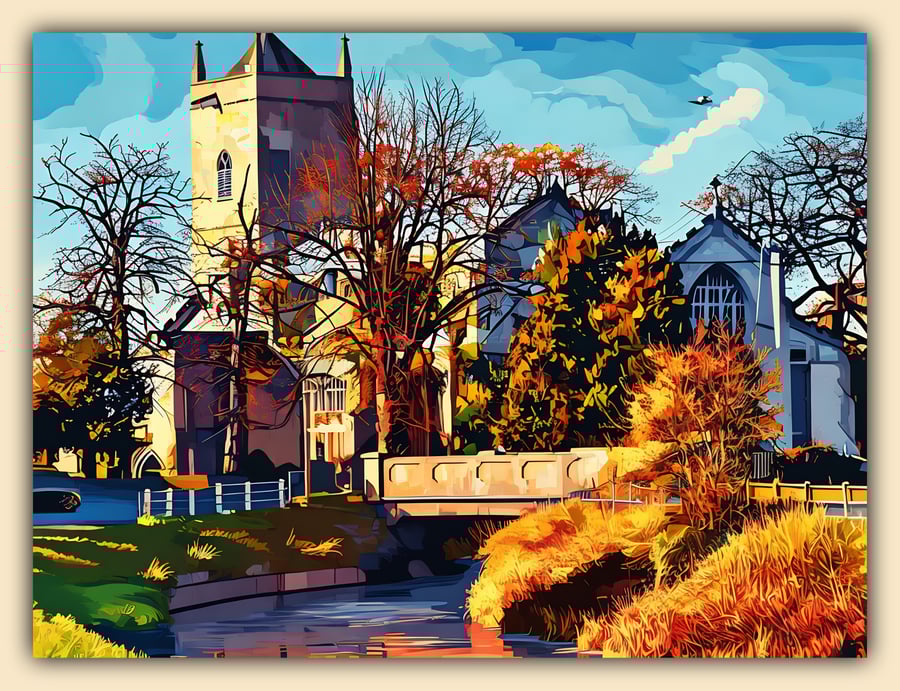 Upwell Church Norfolk Greeting Card A5