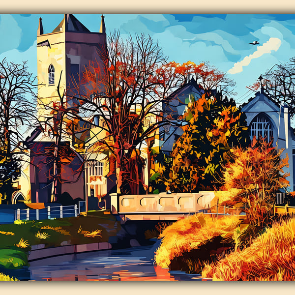 Upwell Church Norfolk Greeting Card A5