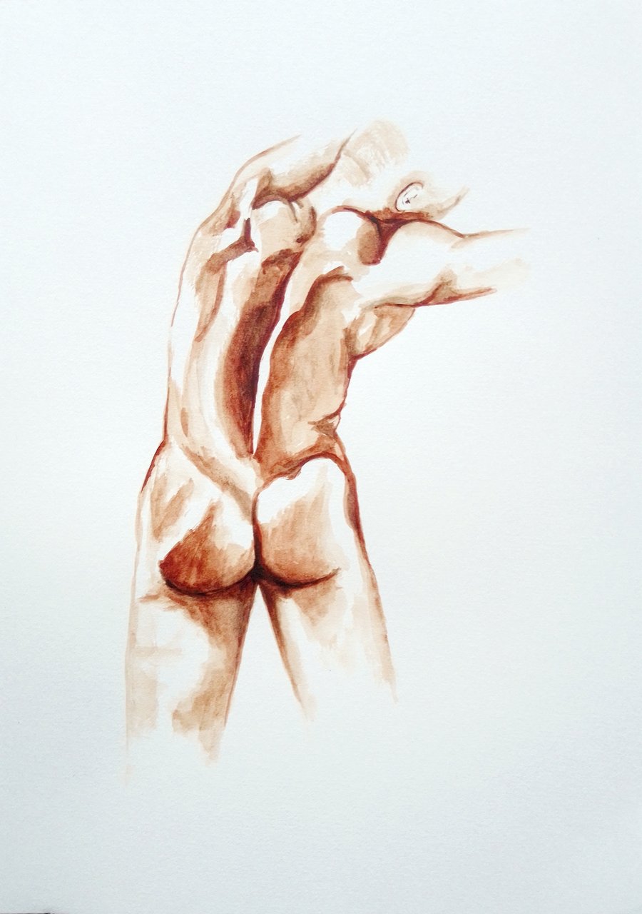 Adonis, nude back of a strong man