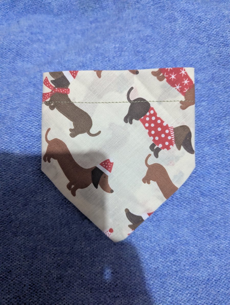 Festive Christmas dog bandana size small 