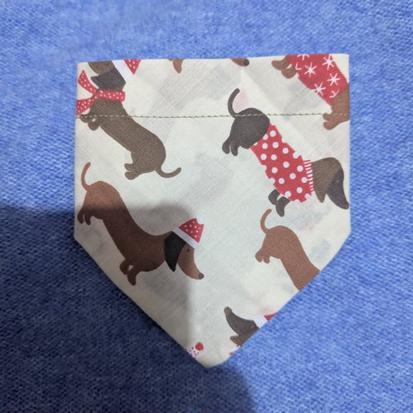 Festive Christmas dog bandana size small 