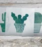 Cacti Linoprint Set: Hand-Burnished Japanese Paper Wall Art